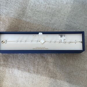 Sterling Silver Mother of Pearl Bracelet - White